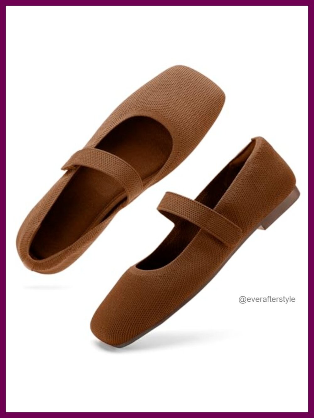 Wide Toe Box Knit Flats Comfort Slip On Ballet Shoes Adjustable Strap Washable